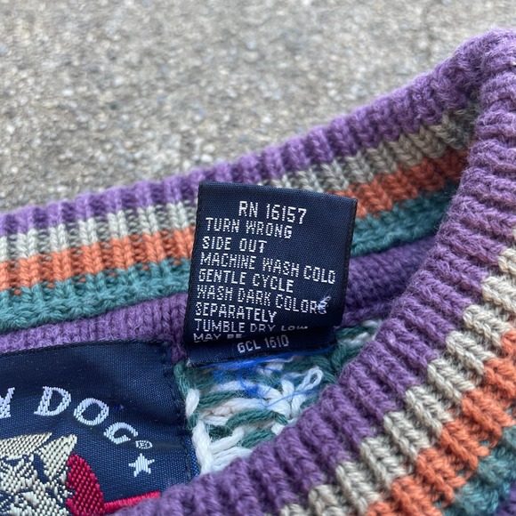 Vintage Salty Dog Gant Pattern Sweater Men's Large - Picture 5 of 5